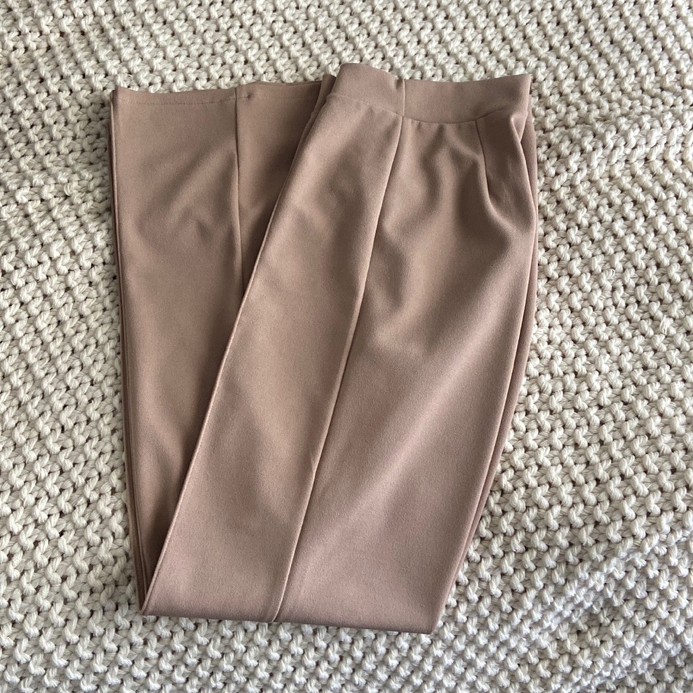 Tan wide leg pants